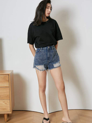 Dark Blue Denim Vintage Shorts