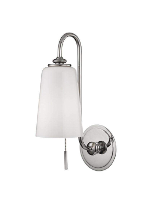 Glover 1 Light Wall Sconce Polished Nickel