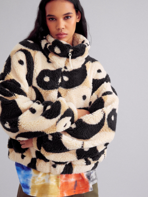 Uo Olivia Printed Sherpa Jacket