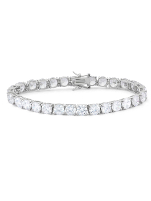 6mm Round Cubic Zirconia Bracelet In Sterling Silver