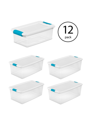 Sterilite 6 Qt Clear Storage Box Container 12 Pack And 106-qt Storage Box 4 Pack