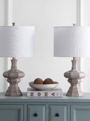 Set Of 2 Melville Table Lamp (includes Led Light Bulb) Gray Wash - Safavieh