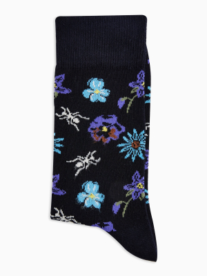Floral Motif Socks