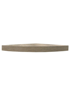 14" X 14" Corner Floating Shelf Driftwood Gray - Inplace