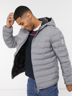 Topman Recycled Liner Puffer Jacket In Gray