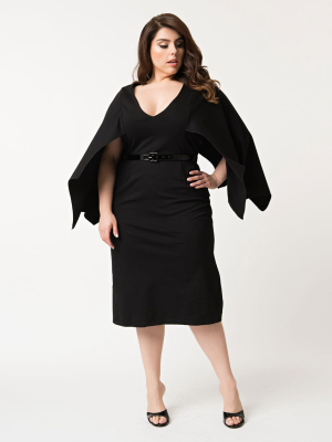 Retrolicious Plus Size Black Creature Of The Night Wiggle Dress