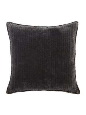 Jaipur Living Beaufort Solid Dark Gray/ White Poly Throw Pillow 26 Inch