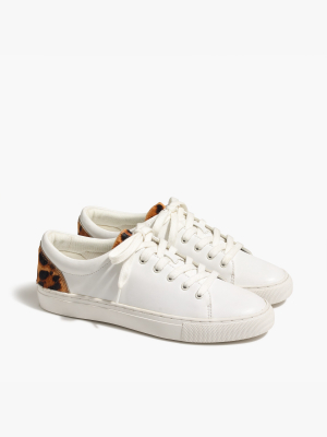 Road Trip Sneakers With Leopard Calf Hair Trim