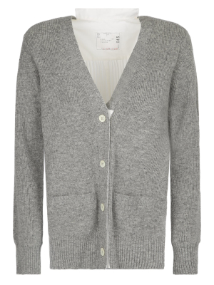 Sacai V-neck Panelled Cardigan