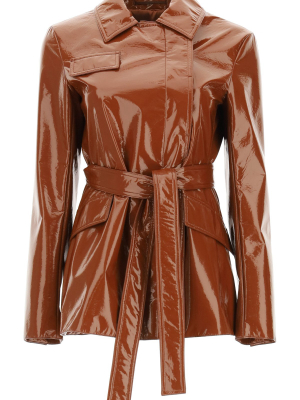 Sportmax Tantalo Belted Faux-leather Jacket