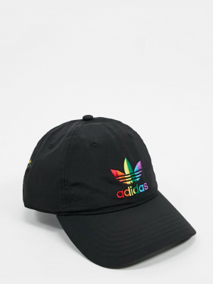 Adidas Originals Pride Trefoil Cap In Black