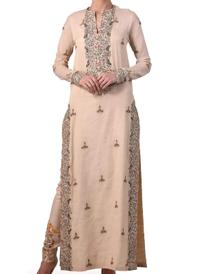 Embroidered Kurta & Churidar Set