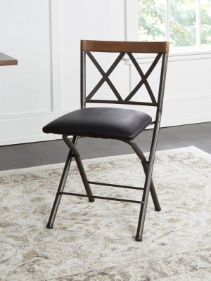 18" Folding Metal Dining Chair Gunmetal - Cheyenne Products