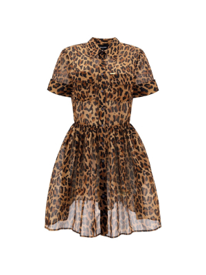 Dsquared2 Leopard Print Mini Shirt Dress