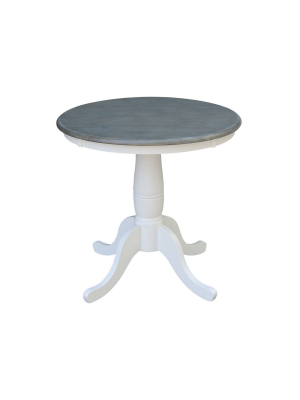 Ronin Round Pedestal Table White/heather Gray - International Concepts