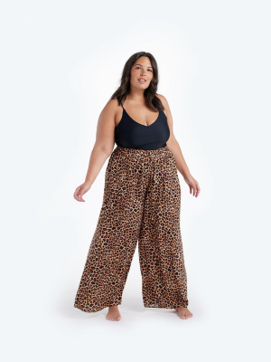 The Palazzo Pant With Ties - Leopard