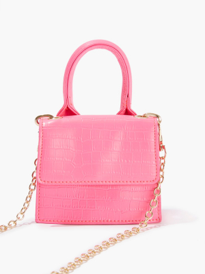 Faux Croc Leather Crossbody Bag