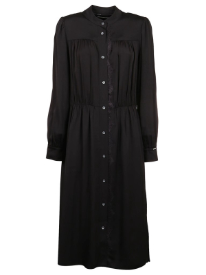 Calvin Klein Lace Trimmed Midi Shirt Dress