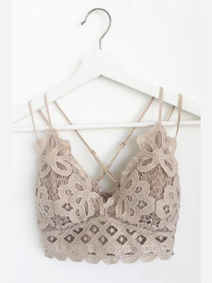 Floral Crochet Strappy Bralette