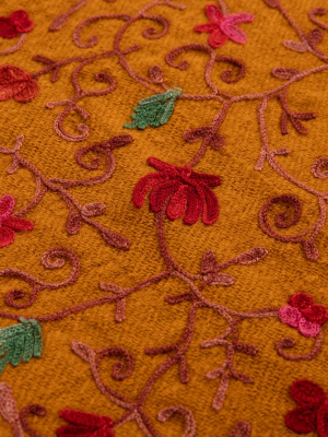 Embroidered Wool Throw