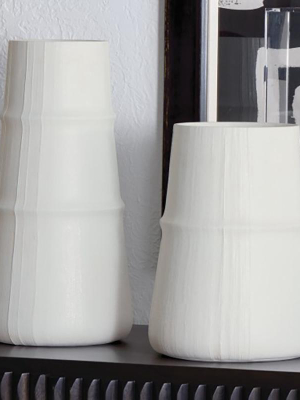 Studio A Linen Vase - Soft White