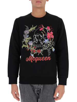 Alexander Mcqueen Deconstructed Floral Skull Sweatshirt