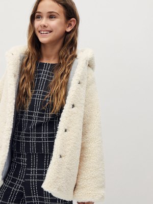 Faux-shearling Hooded Coat