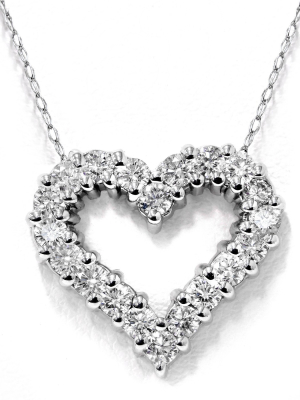 Pompeii3 1/2ct Diamond Heart Pendant 14k White Gold