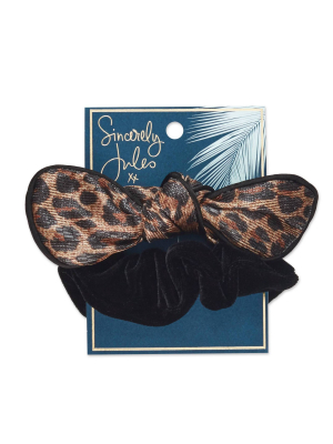 Sincerely Jules By Scunci Cheetah Scunchie With Bow - 2pk