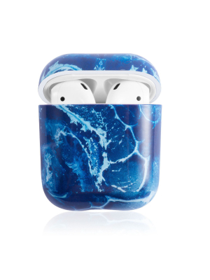 Insten Marble Case For Airpods 1 & 2, Glossy Pattern Soft Tpu Skin Cover Charging Case, Sea Blue