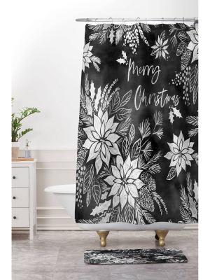 Jacqueline Maldonado Christmas Chalkboard Shower Curtain Black - Deny Designs