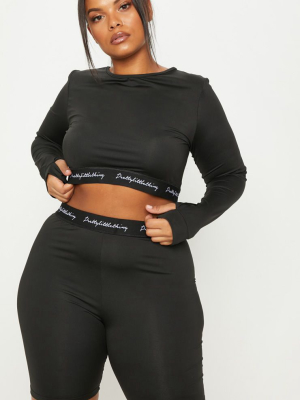 Prettylittlething Plus Black Band Long Sleeve...