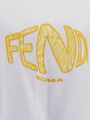 Fendi Fish Eye Lettering Cropped Sweatshirt