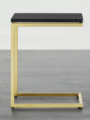 Smart Brass C Table With Black Marble Top