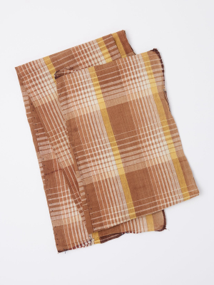 Oversized Scarf In Clay Madras
