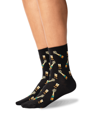 Women's Champagne Bottles Crew Socks