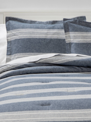 Chambray Yarn Dye Stripe Comforter & Sham Set - Threshold™