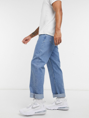 Topman Skater Jeans In Midwash Blue