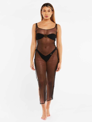 The Kamilla Mesh Dress With Thigh Slit Cover Up