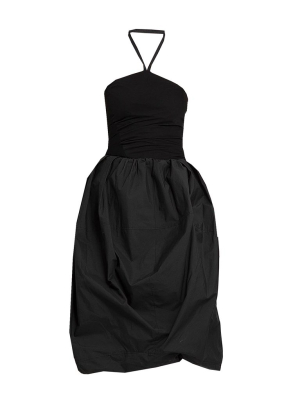 Jw Anderson Balloon Hem Halterneck Midi Dress