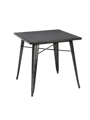 30" Industrial Modern Square Galvanized Steel Indoor/outdoor Table - Ofm