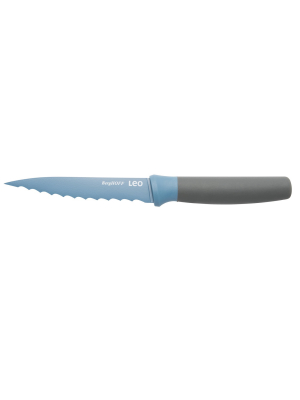 Berghoff Leo 4.5" Stainless Steel Serrated Utility Knife, Blue