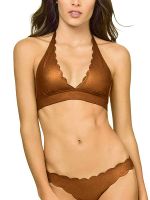 Pilyq Reversible Wave Full Cut Bikini Bottom In Copper