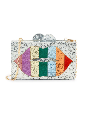 Rainbow Lips Box Clutch