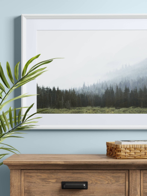 24" X 30" Foggy Tree Landscape Framed Wall Art - Threshold™