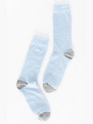 Owen Sock ~ Steel Blue Dots