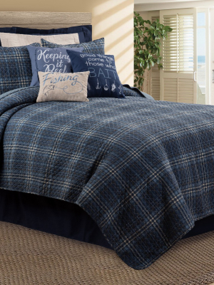 C&f Home Anthony Navy Plaid Quilt Mini Set