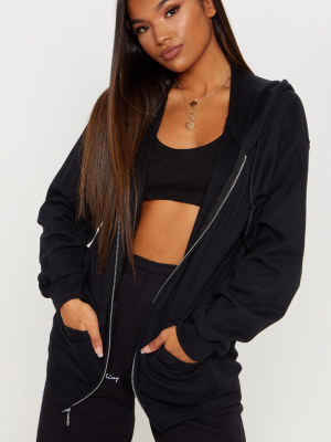 Black Fleece Zip Up Hoodie