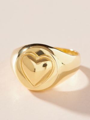 Wilhelmina Garcia Heart Signet Ring