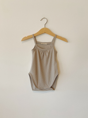 Pointelle Tank Onesie - Tane Organics